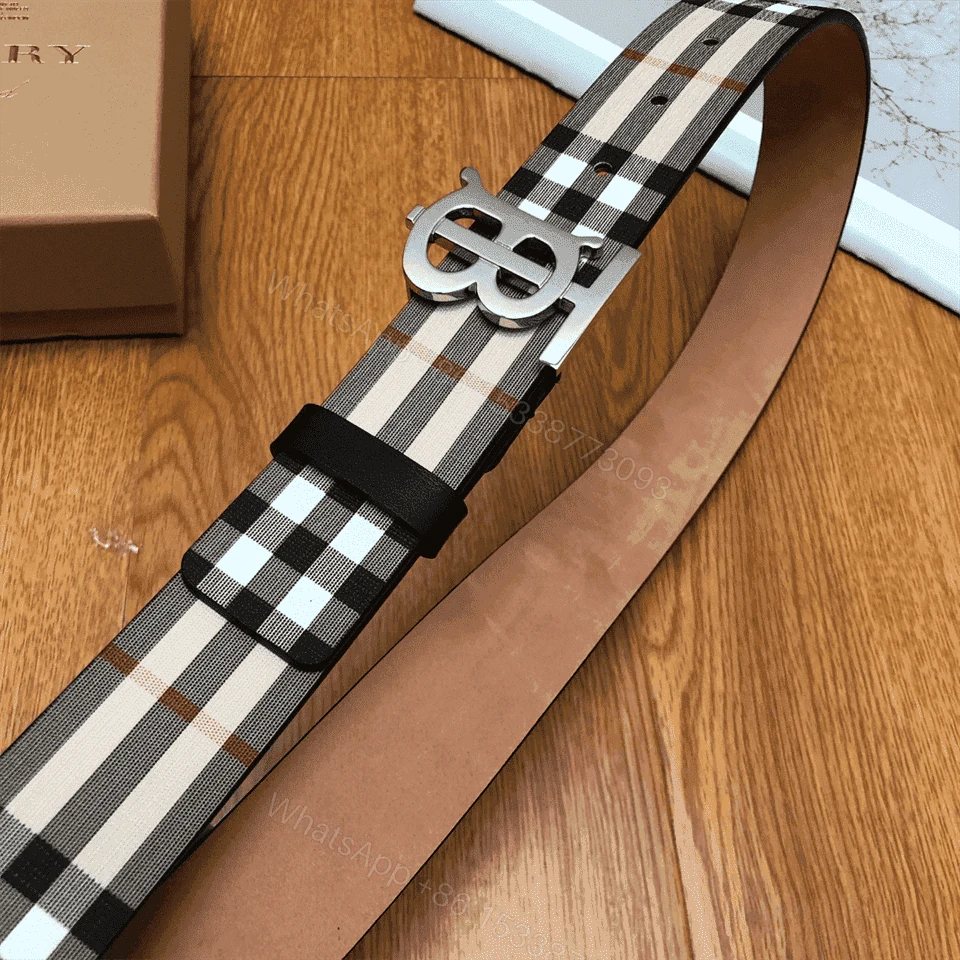 View 6 of BURBERRY REVERSIBLE MONOGRAM MOTIF VINTAGE CHECK BELT IN ARCHIVE BEIGE – B26