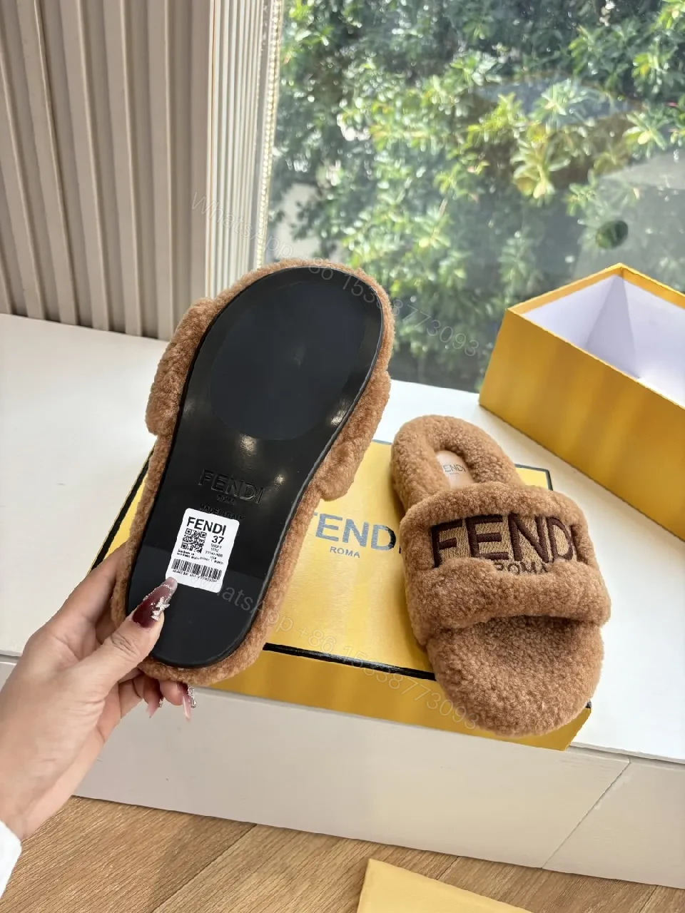 View 7 of Cozy Teddy Slide, Open-Toe, Cushioned Footbed