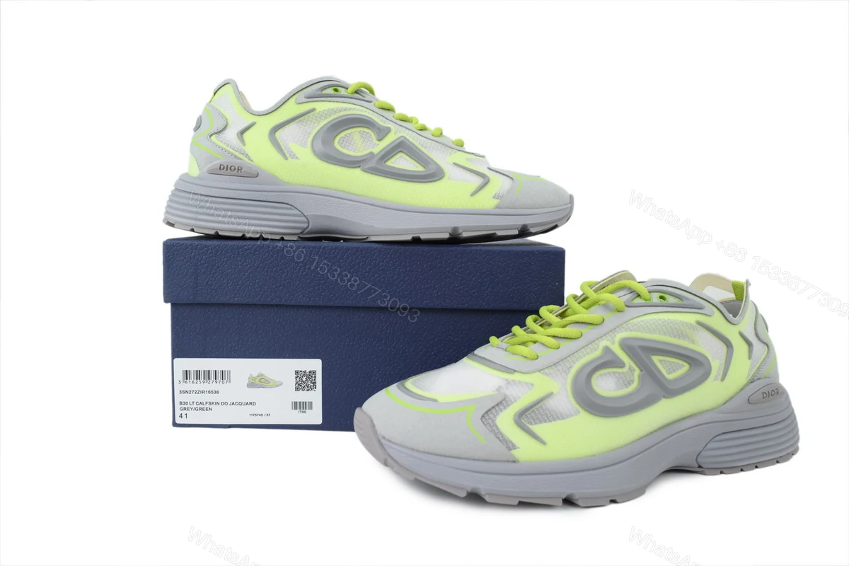 View 6 of Dior B30 Sneakers Fluorescent yellow
