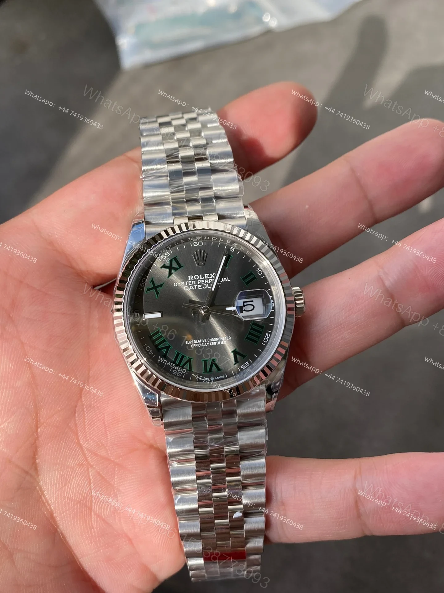 View 3 of Rolex Datejust M126234-0045 Grey Roman Dial 1:1 Replica Jubilee 36MM 3235 Movement Super Clone Watch