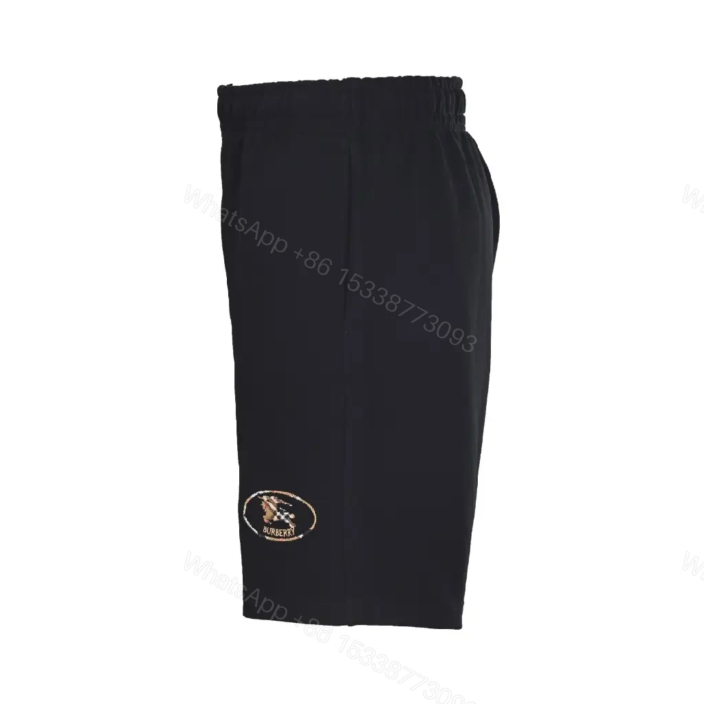 View 7 of Black Nylon Relaxed Shorts with Burberry Patch