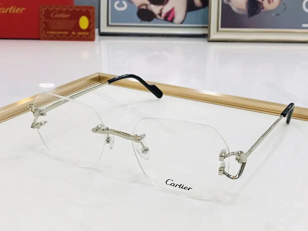 View 3 of Rimless Titanium Cartier Glasses â€“ Minimalist, UV-Protected Clarity