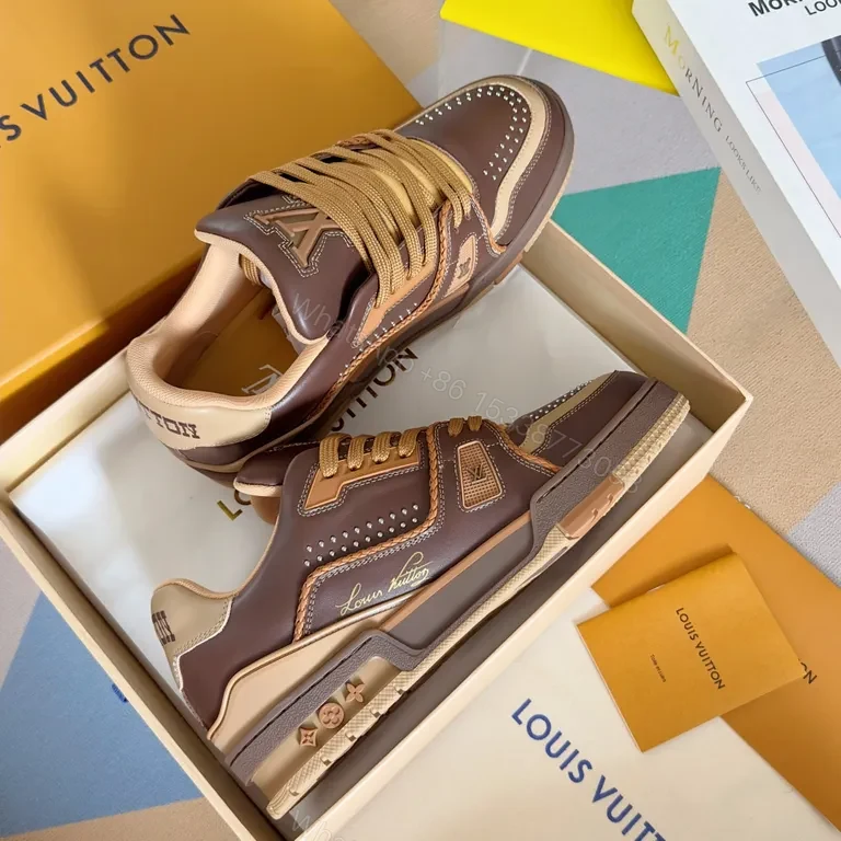 View 6 of Bold LV Leather Sneakers: Textured, Luxe, All-Day Comfort