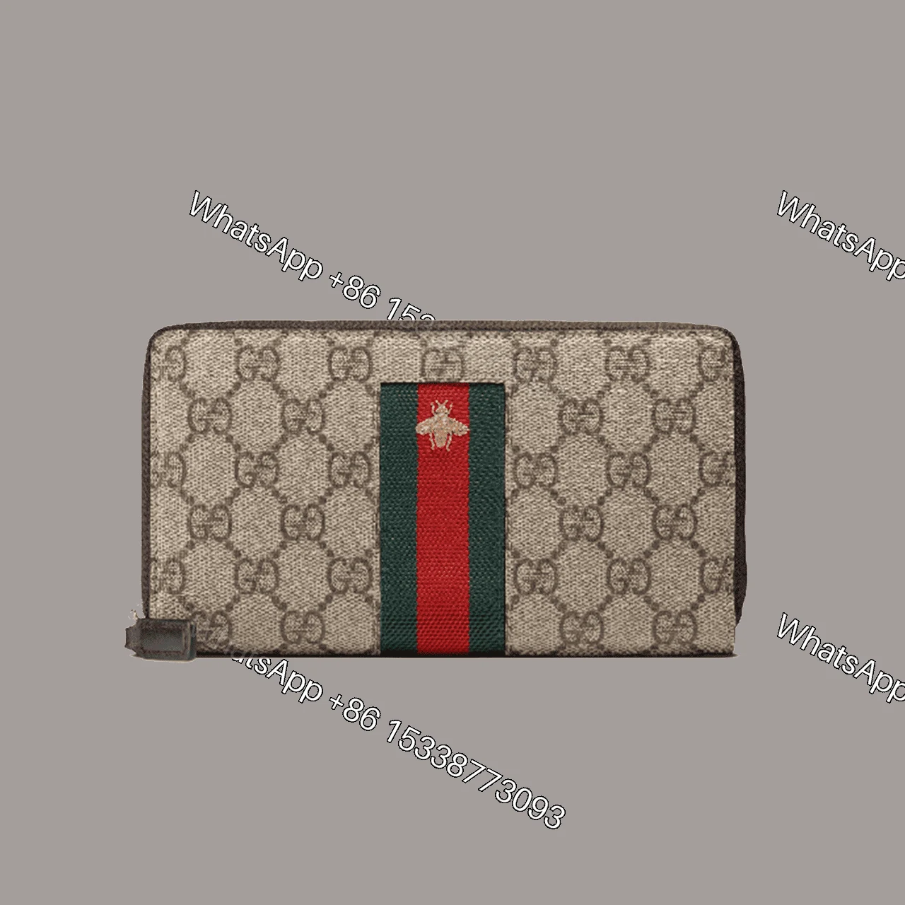 GUCCI WEB GG SUPREME ZIP AROUND WALLET — view 1