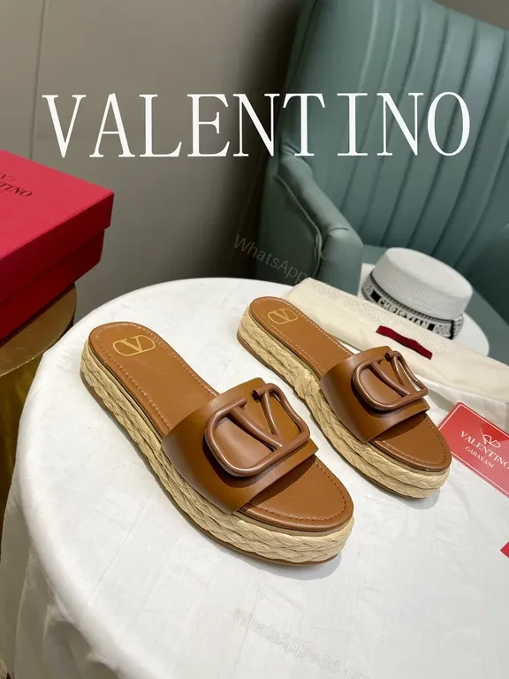 View 5 of Cognac Leather Slides â€” V Buckle Luxury, All-Day Comfort