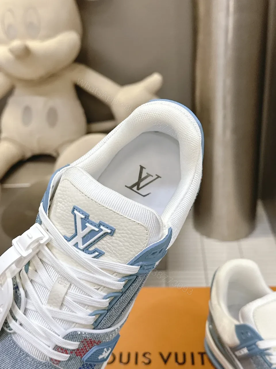 View 8 of Denim-Texture High-Top Sneakers: Luxury Vibe, All-Day Comfort