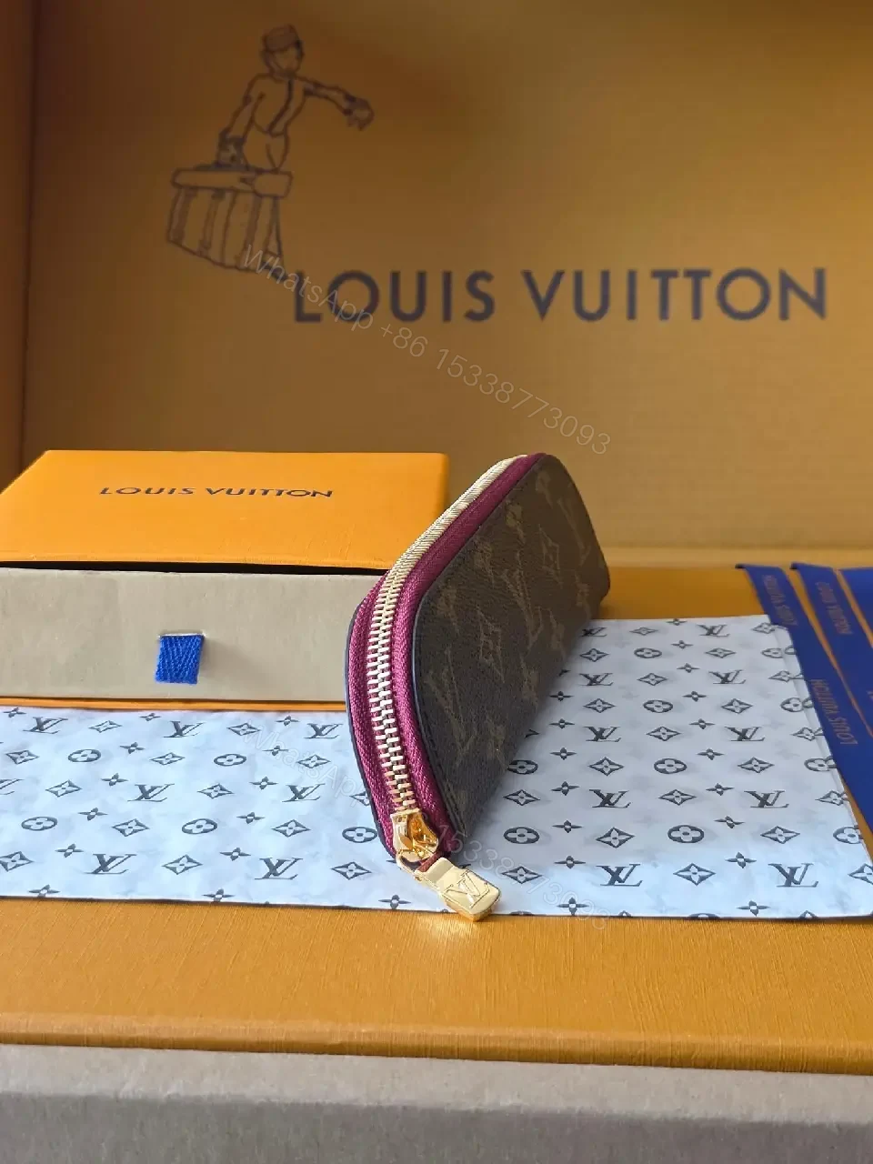 View 6 of Compact Monogram Wallet: Luxe Zippered Card Holder