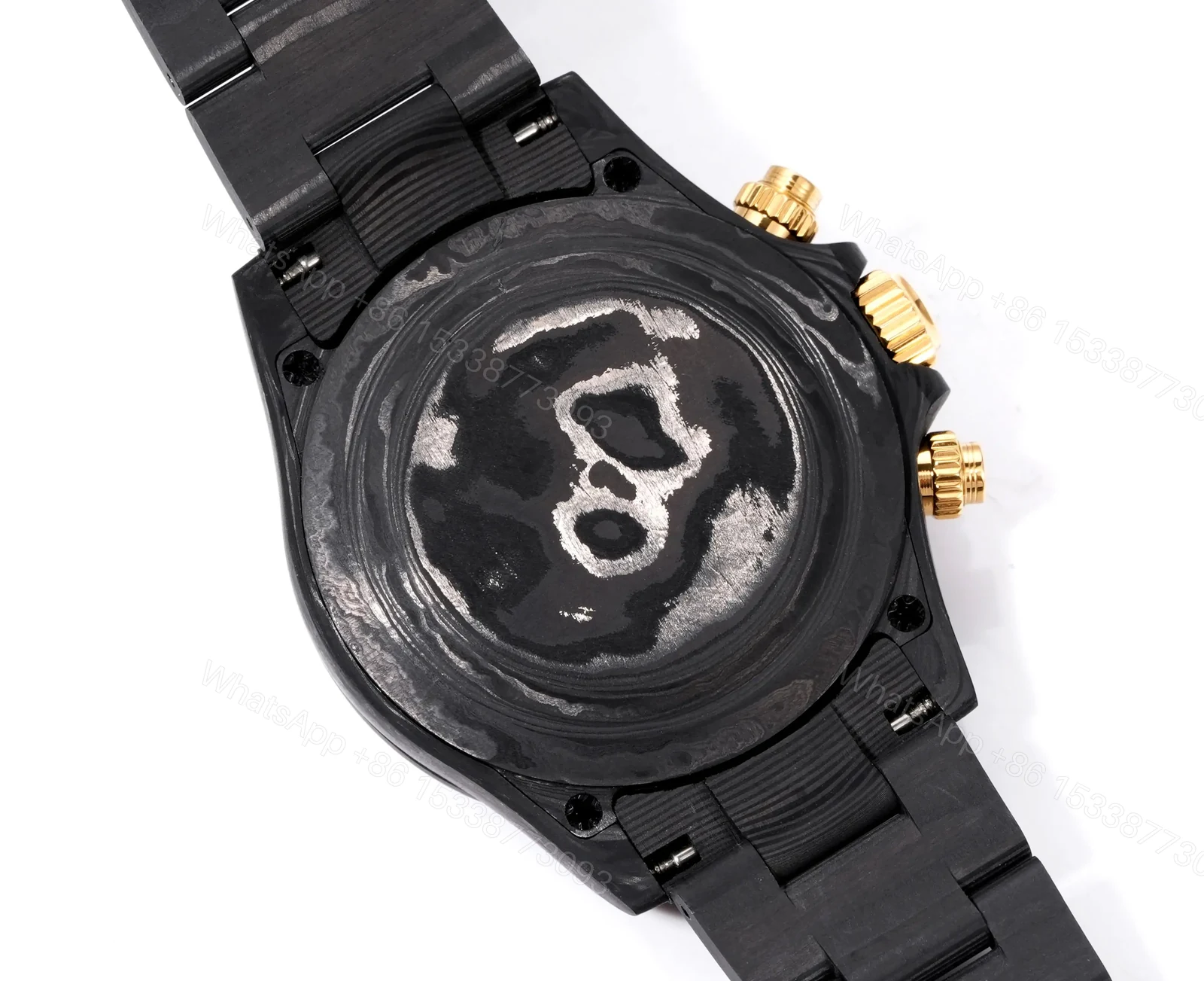 View 8 of Rolex Daytona DiW Carbon Skeleton Red Accents Replica Watch 116500LN