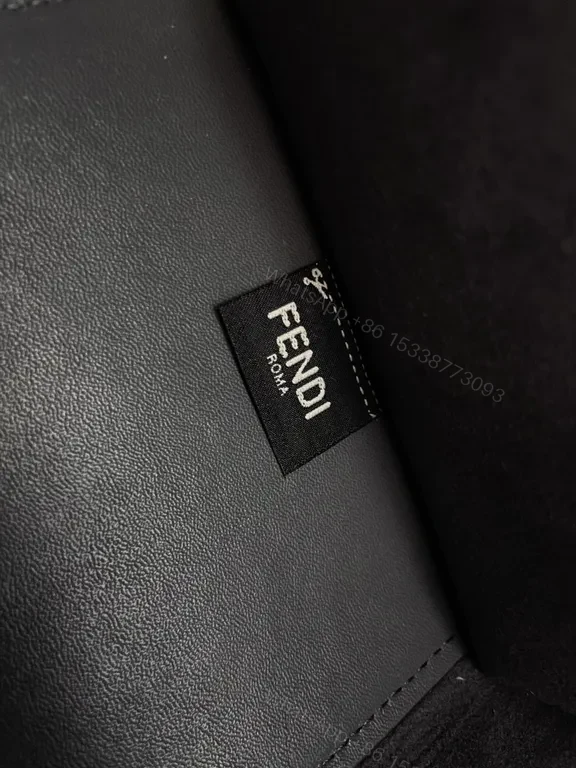 View 9 of Fendi Roma Tote: Structured Gray Luxury with Logo Flair