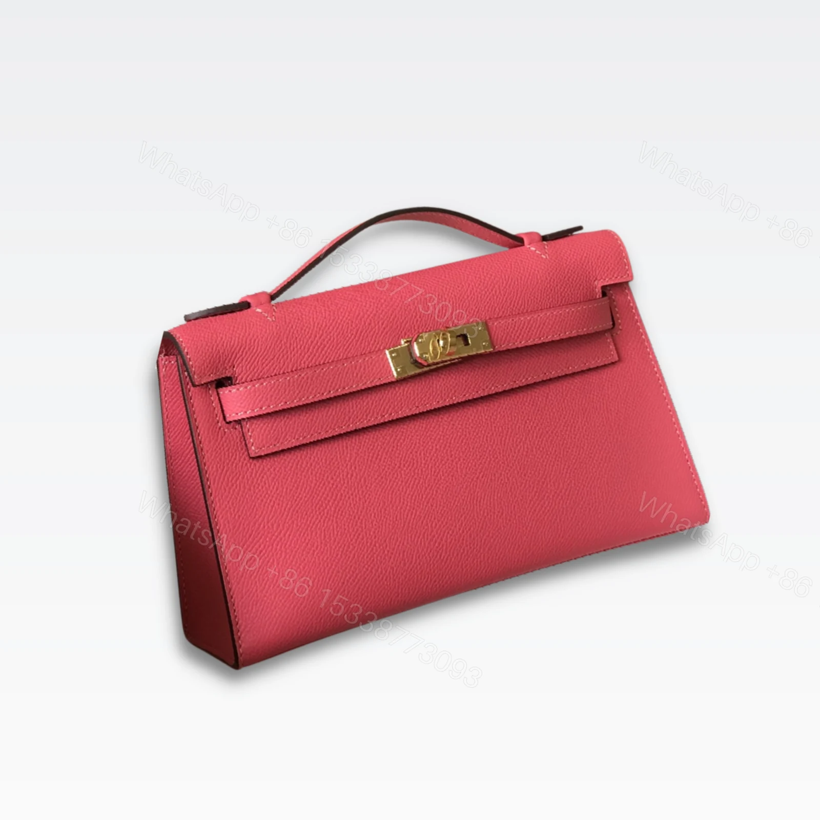 H MINI KELLY POCHETTE GOLD TONED HARDWARE PINK 22CM — view 1