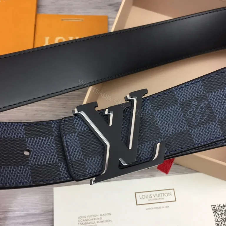 View 8 of Damier Graphite Belt: Luxury Palladium LV Buckle, 3cm