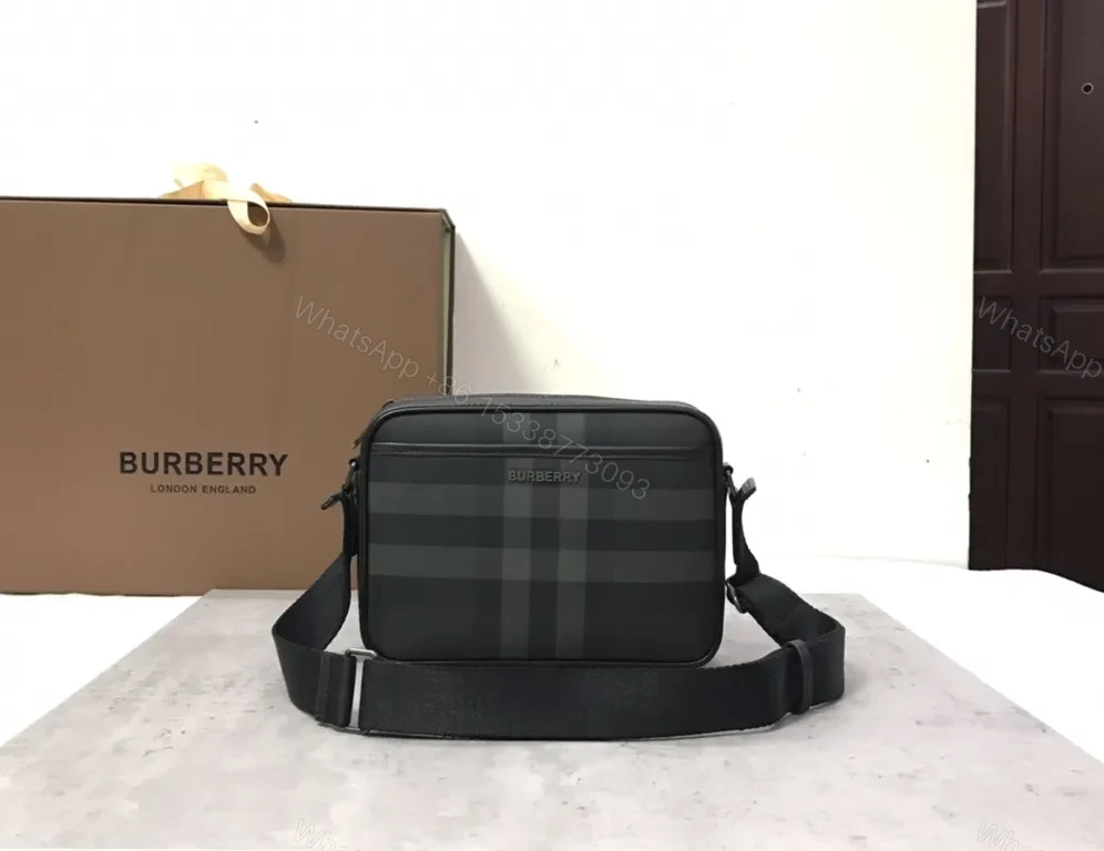 Burberry Plaid Crossbody: Luxe City Bag with Leather Trim — view 1