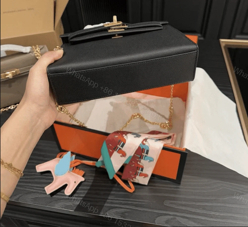View 4 of Hermes Kelly Mini Epsom Handbag Black And Gold 20Cm