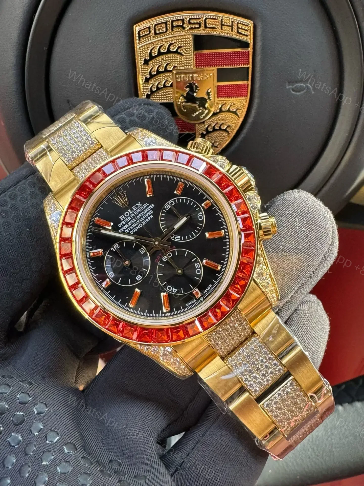 View 2 of Rolex Daytona Orange Sapphire Yellow Gold Edition 40mm RG-DAYTONA-ORANGE-SAPPHIRE-GOLD