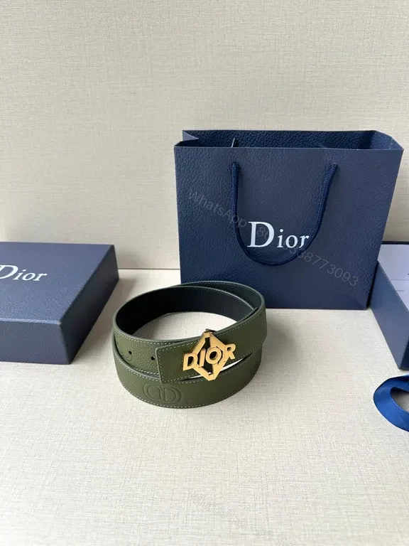 View 2 of Olive/Black Full-Grain Leather Belt: Minimalist Hardware Shine