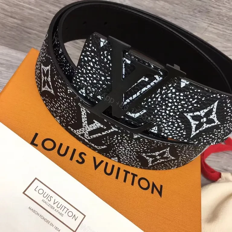 View 5 of Louis Vuitton Monogram Textured Belt - Signature Hardware