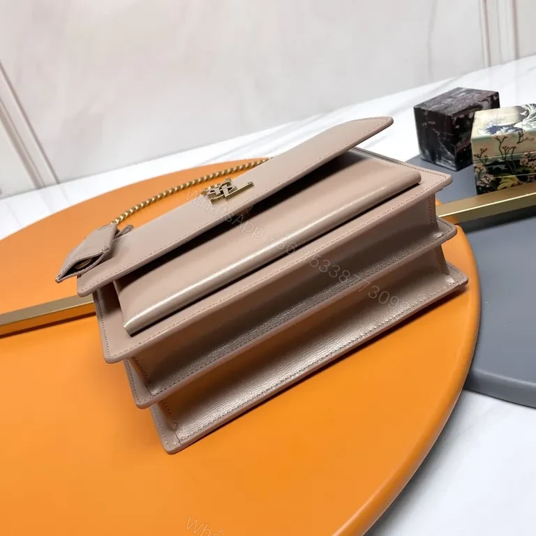 View 8 of Chic Leather Crossbody with Gold Logo â€“ Luxe Everyday Bag