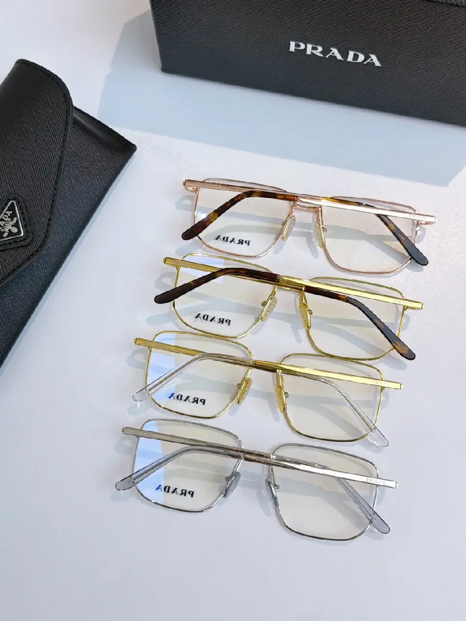 View 6 of Gold-Tone Rectangular Glasses: Luxury-Feel Precision Eyewear
