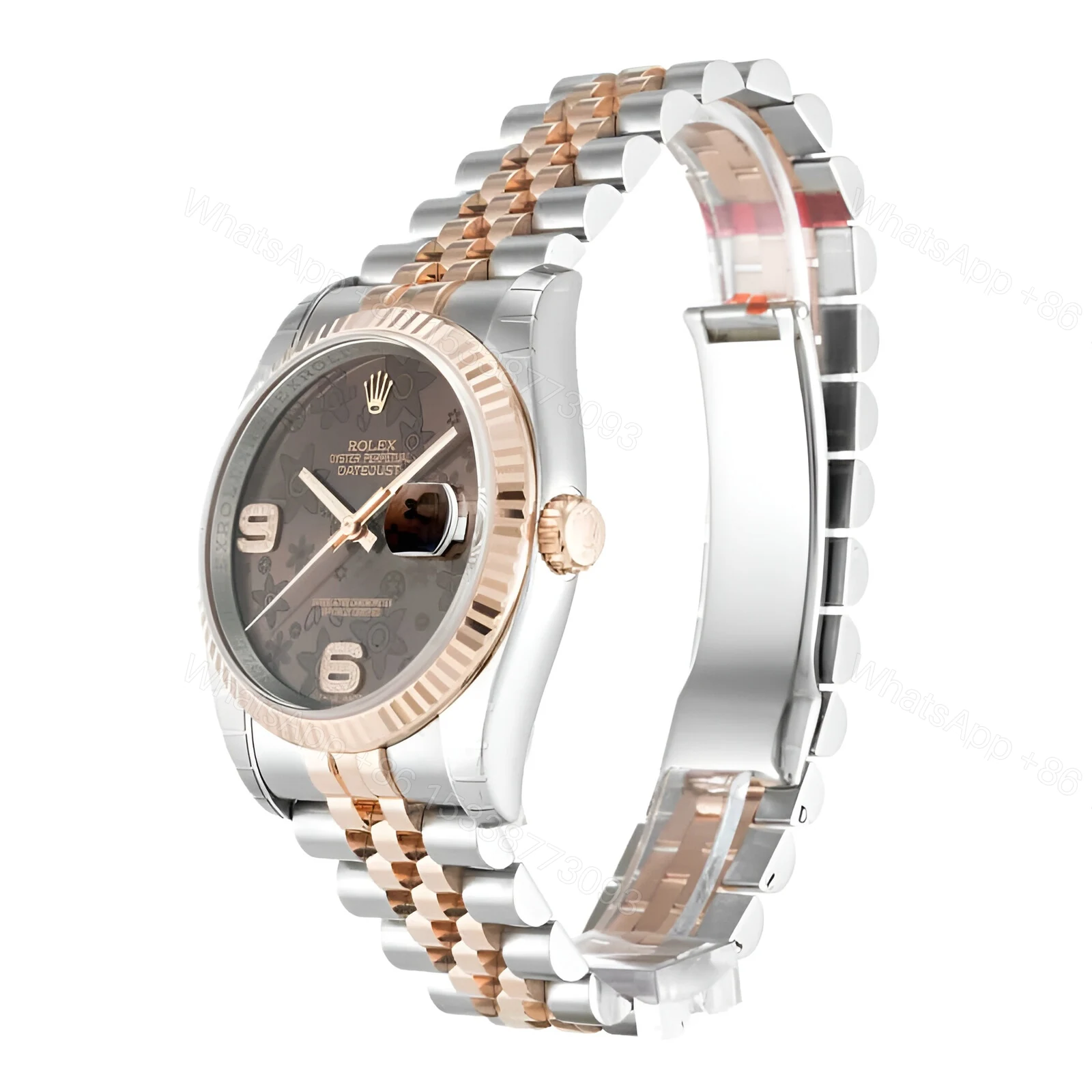 View 2 of Rolex Datejust 116231-0105 Chocolate Floral Dial Replica