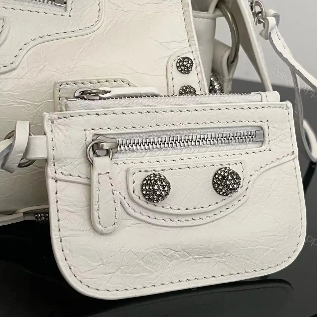 View 11 of 高仿Balenciaga*NeoCagole系列機車包白色