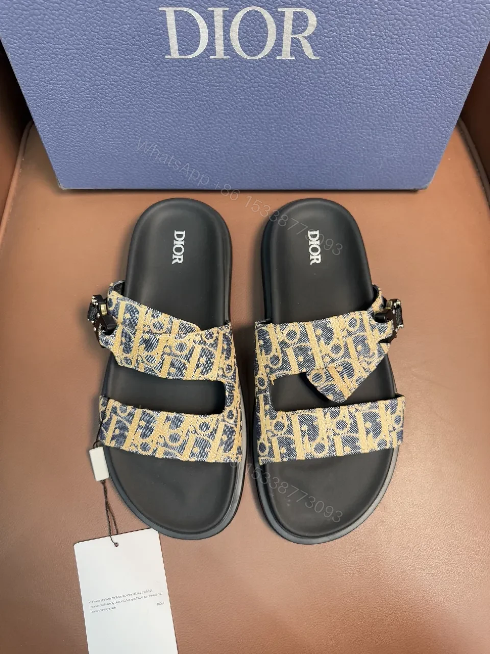 Dior-Patterned Sandals: Adjustable Straps, Contoured Comfort — view 1