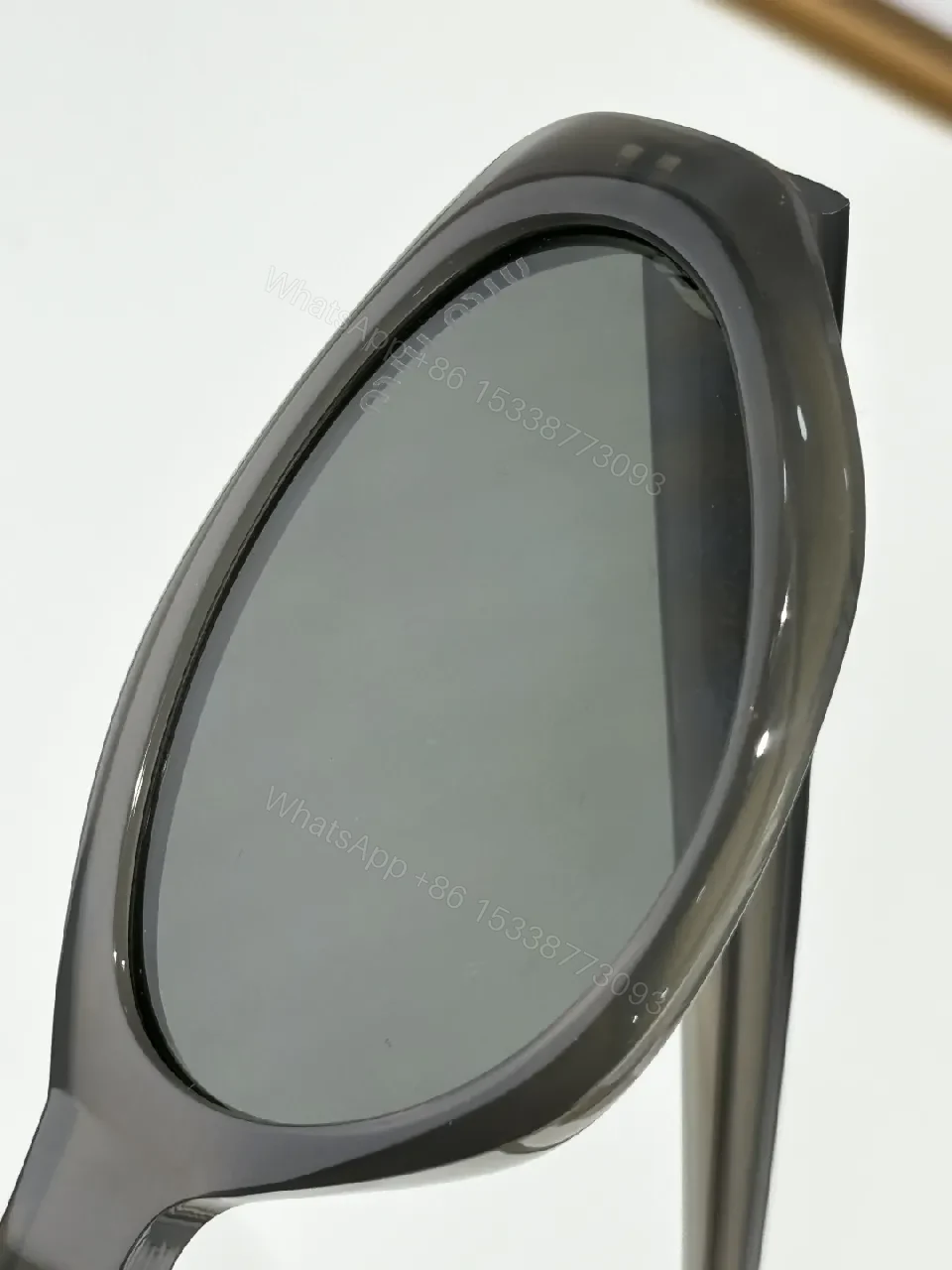 View 6 of Black Glasses Round-Oval Frame Sunglasses: Luxe-Classic Comfort