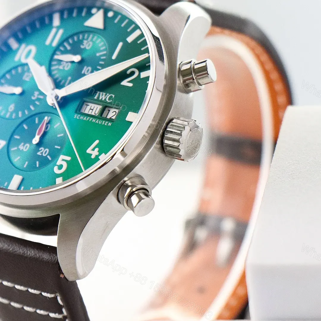 View 6 of IWC Pilot’s Watch Chronograph Stainless Steel / Green Dial IW3780-05