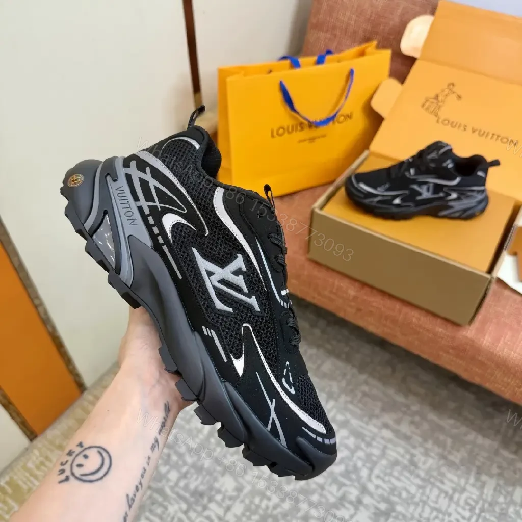 View 8 of Black Mesh Sneaker Louis Vuitton Style with Breathable Upper Footwear