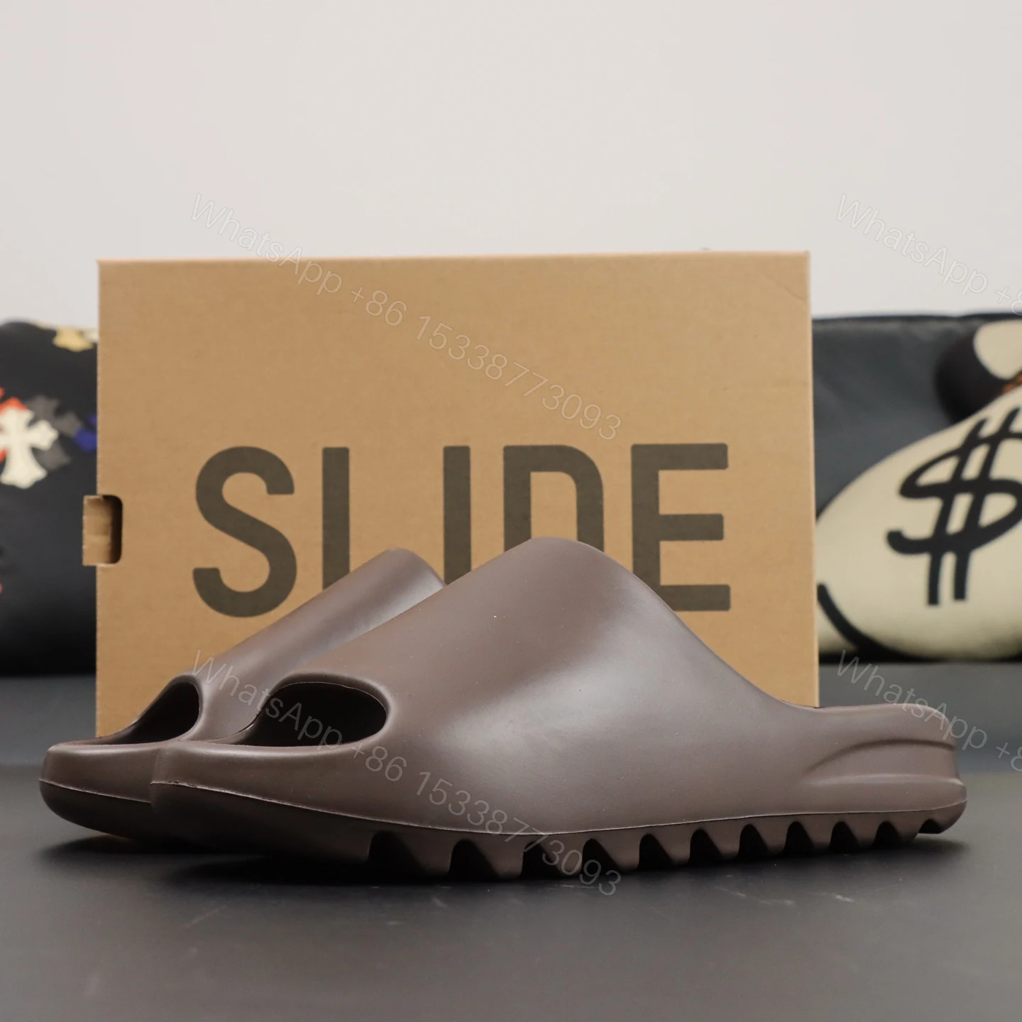 Yeezy Slide “Soot” Reps — view 1