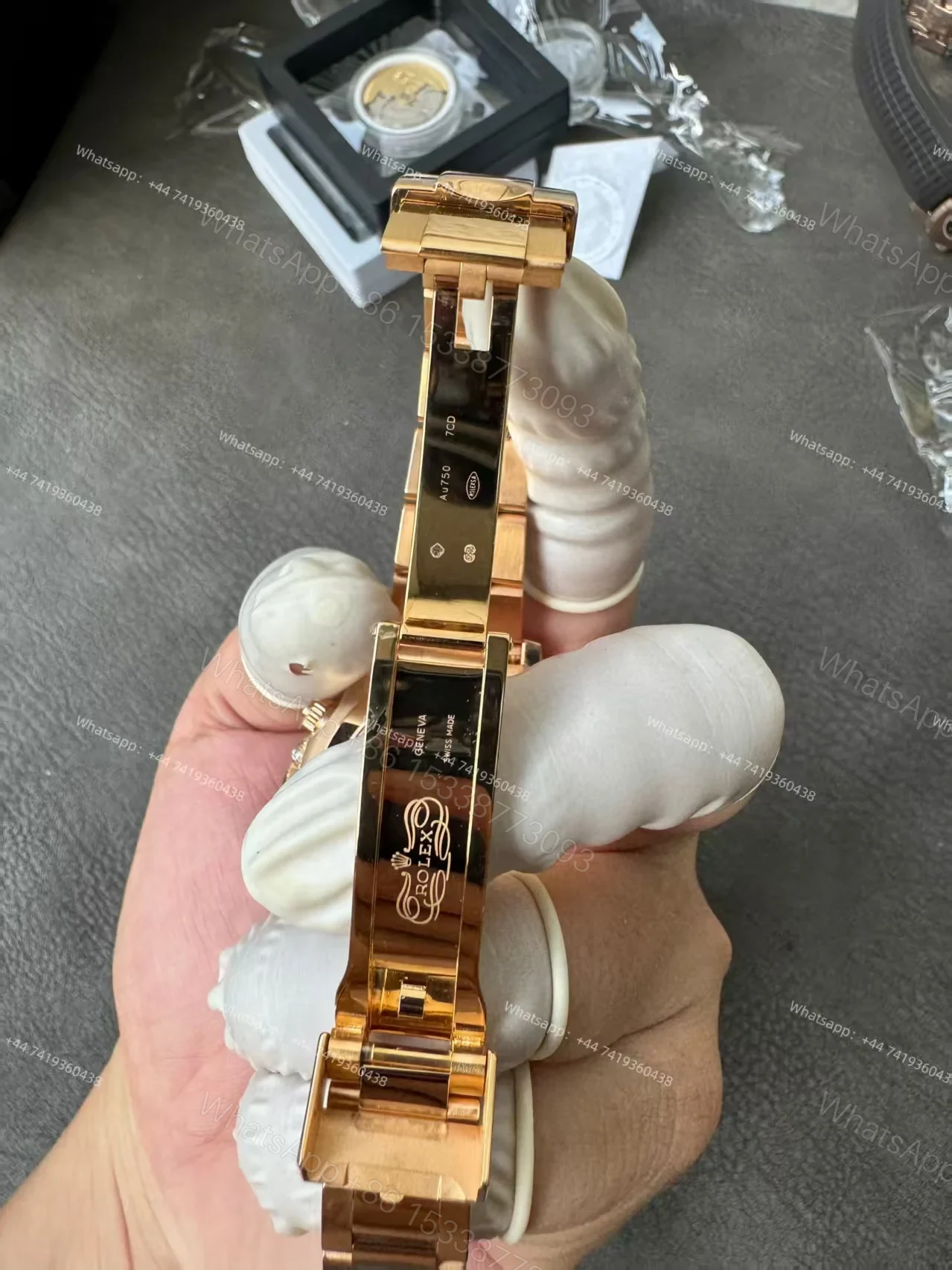 View 11 of Rolex Super Clone Daytona 126595TBR 1:1 Replica Watch – 18K Rose Gold Diamond Beze 4131 movement
