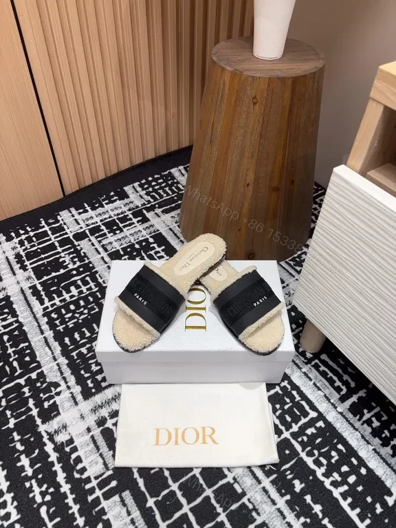 View 4 of Neutral-Chic Leather Slides with Logo Band