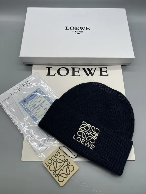 View 4 of Iconic LOEWE Beanie: Black Wool Blend, Minimal Luxury, All-Season Warmth Beanie