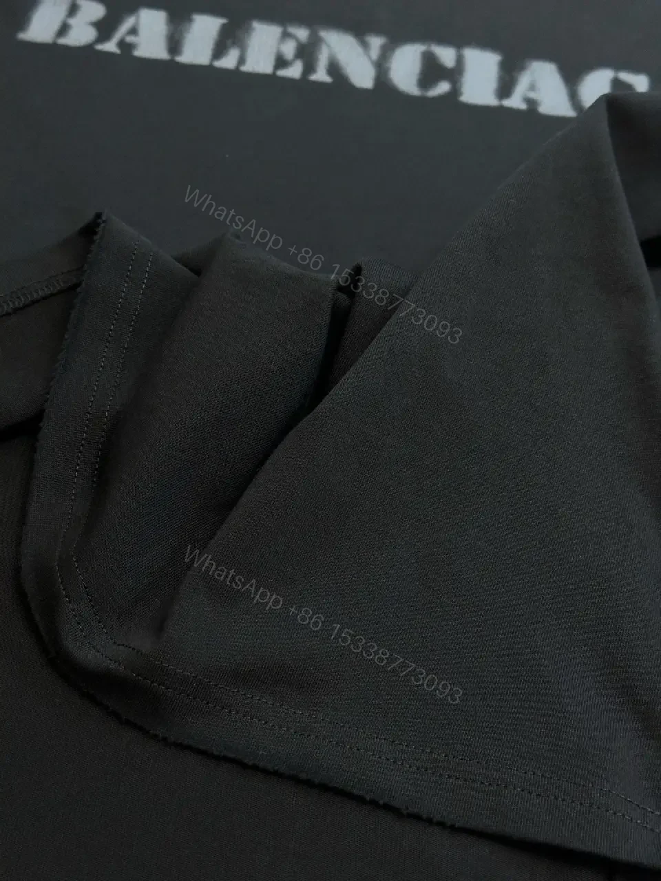 View 7 of Dark Charcoal Oversized Tee with Faded BALenciaga Logo Print Pro