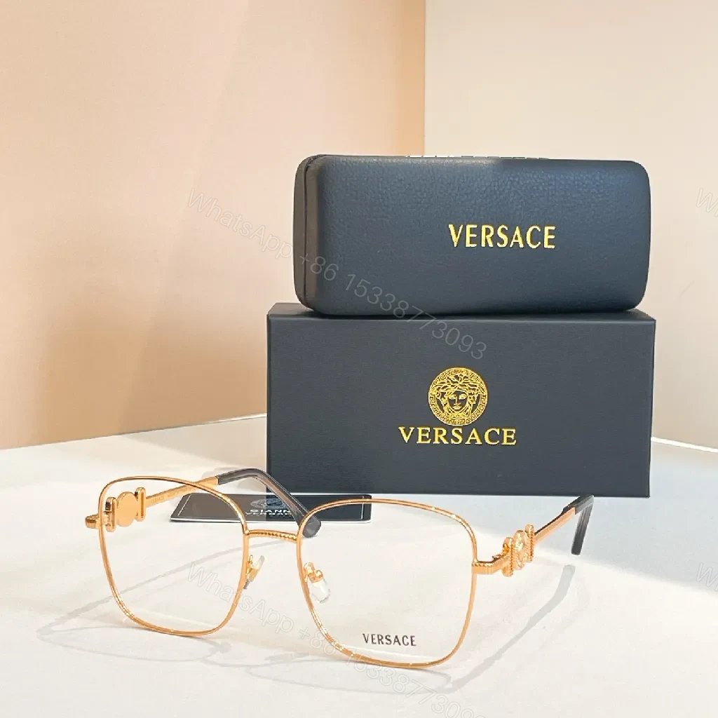 View 8 of Rose-Gold Designer Eyewear with Medusa Detailing Eyeglasses
