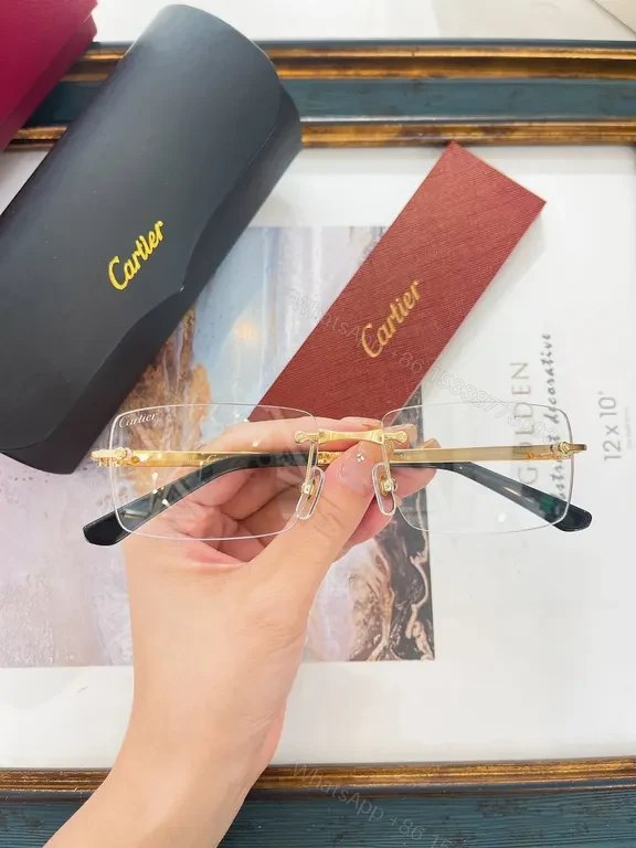 View 9 of Polarized Rimless Sunglasses â€” Luxury Cartier-Inspired, Adjustable Fit