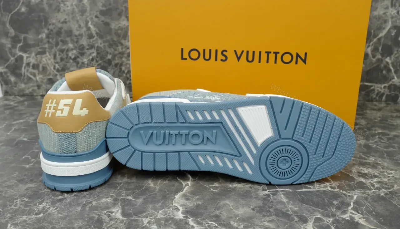 View 7 of Blue-Gray Denim Low-Top Cushioned Sneaker