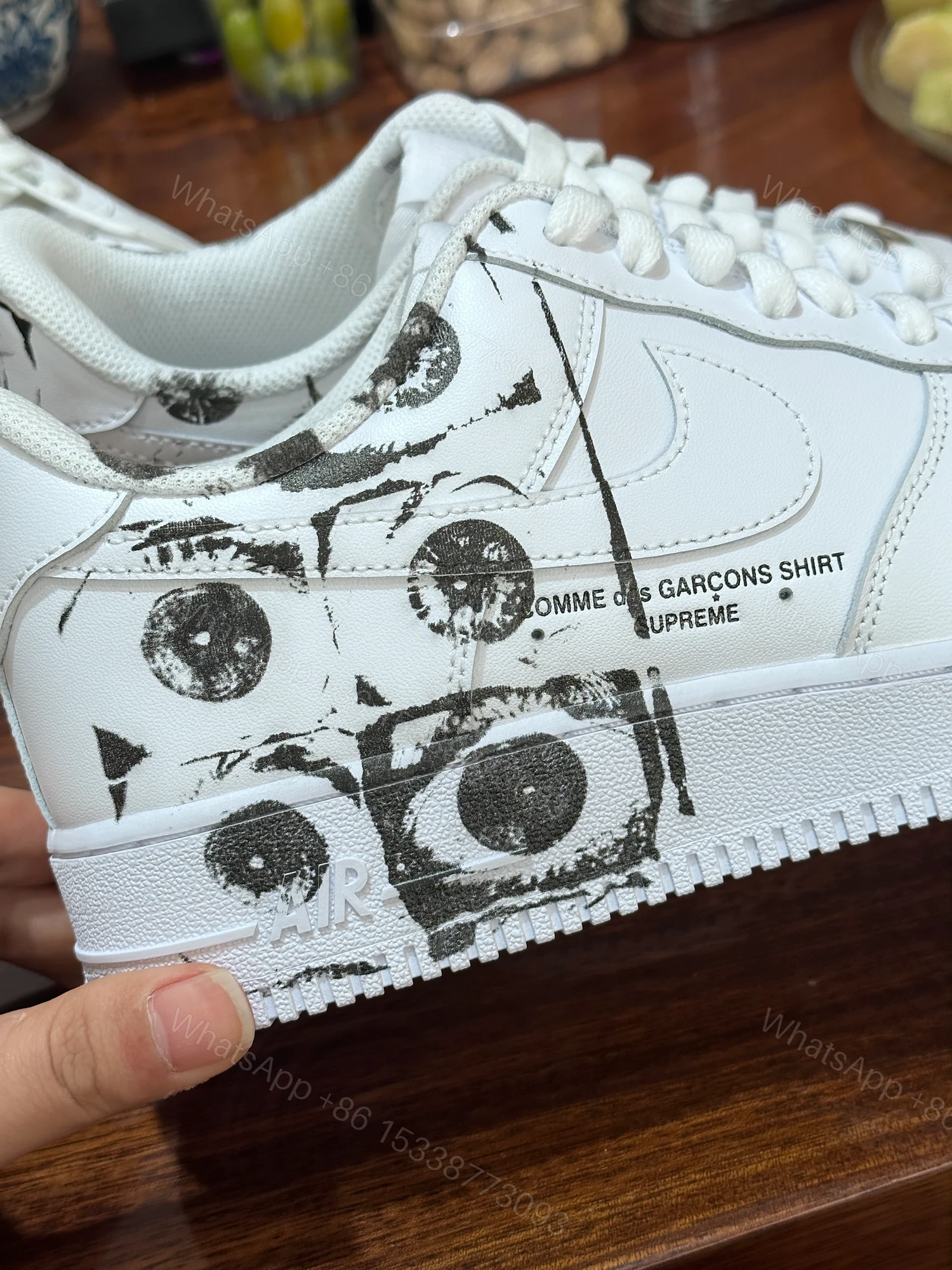 View 4 of Nike Air Force 1 Low Supreme Comme des Garcons Shirt