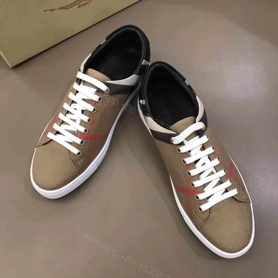 View 3 of BURBERRY ALBERT HOUSE CHECK & LEATHER LOW-TOP SNEAKER – BBR3