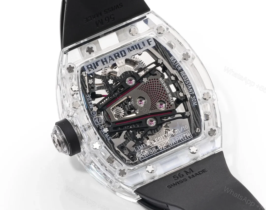 View 7 of Richard Mille RM38-02 Crystal Pink Skeleton Tourbillon Watch RM38-CR-PK