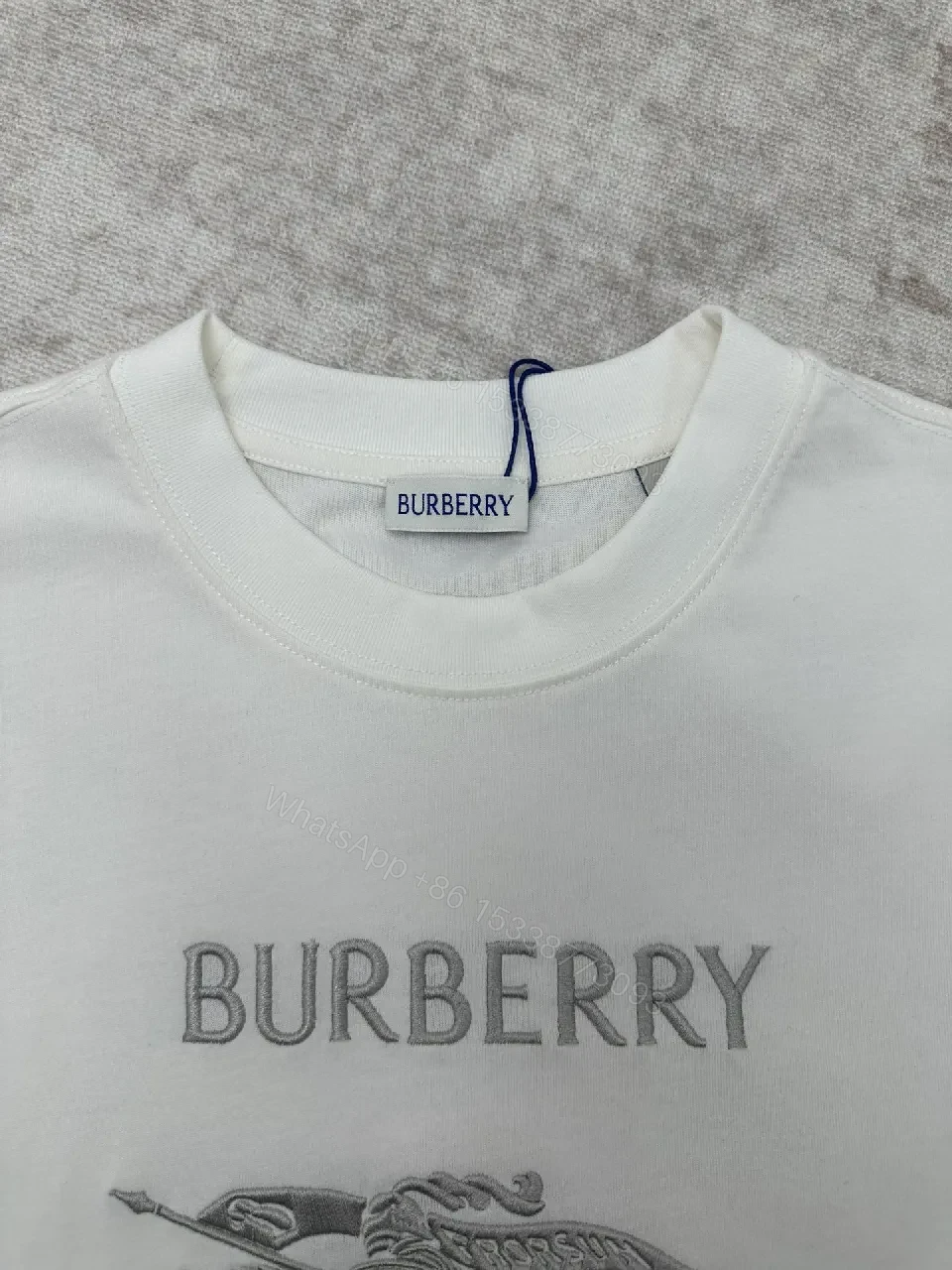View 6 of Heritage Horse Graphic Tee – Cotton, Relaxed Fit, White/Gray