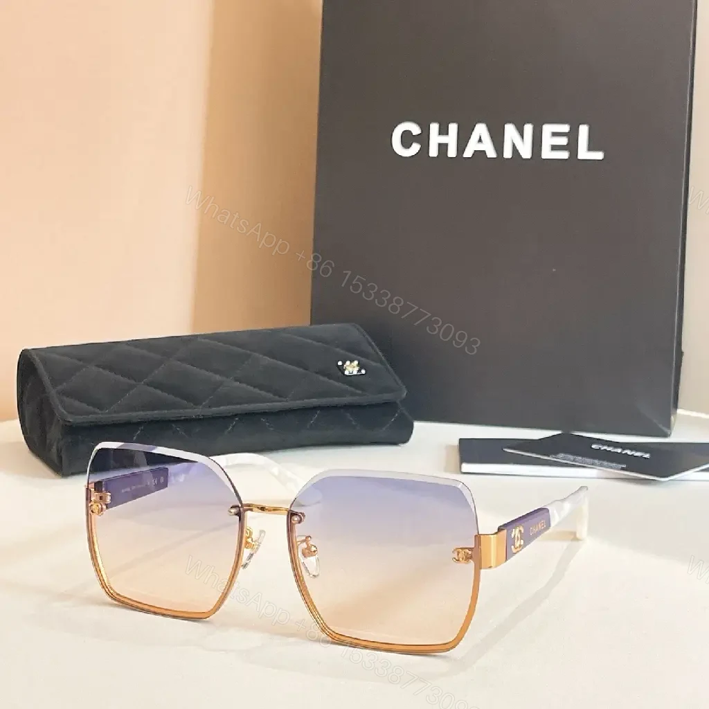 View 9 of Square-Frame Shine Sunglasses: Gold-Tone, Gradient Lenses, Luxe Style