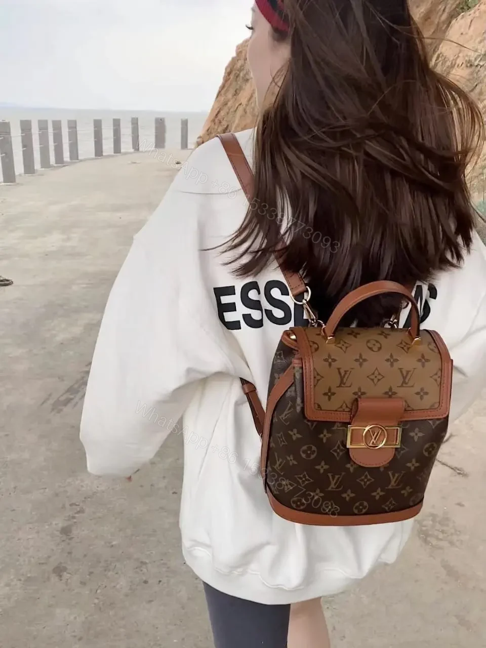 View 5 of Louis Vuitton Dauphine Monogram Reverse PM backpack