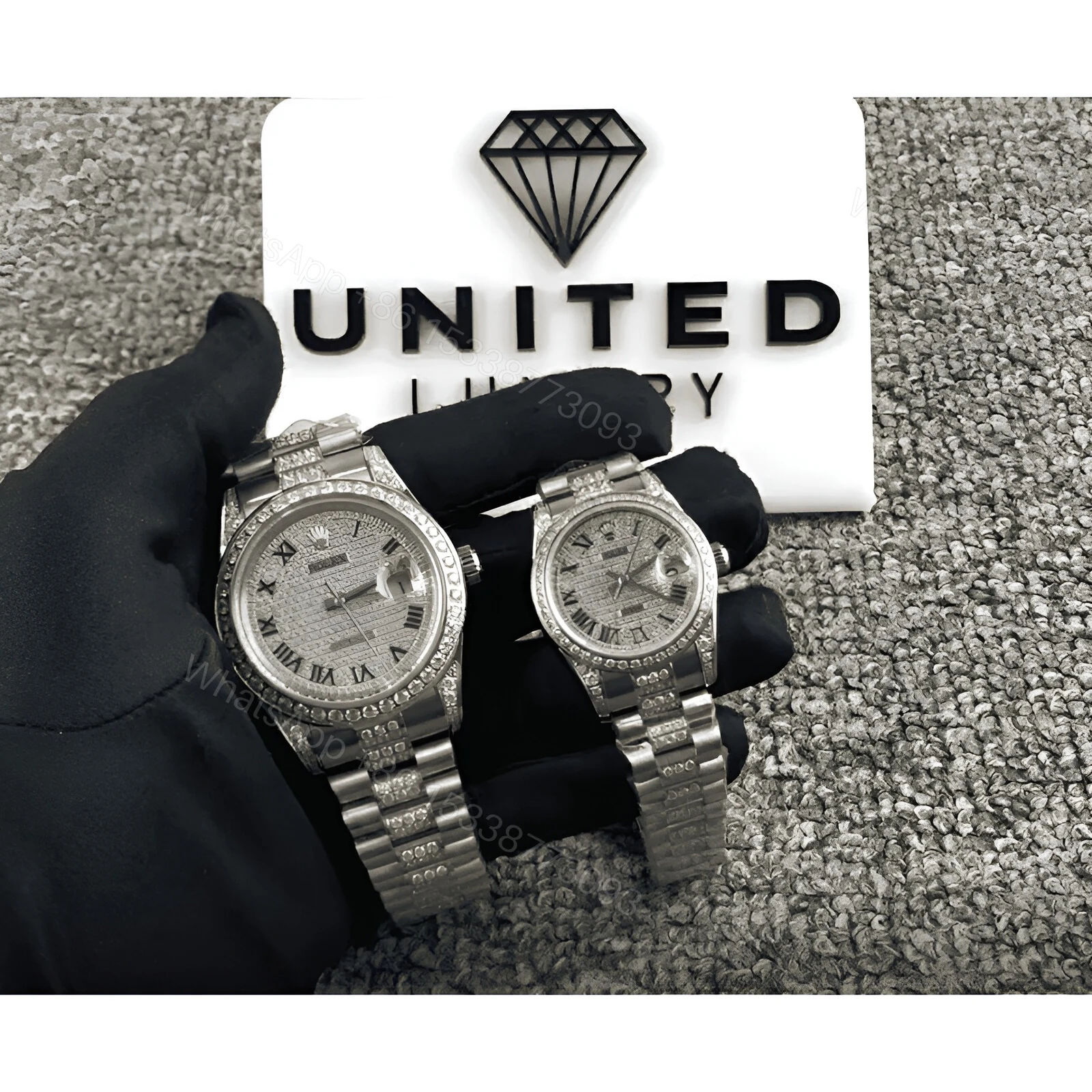 View 3 of Rolex Datejust 116622 White Gold Diamond Dial Iced Out Replica