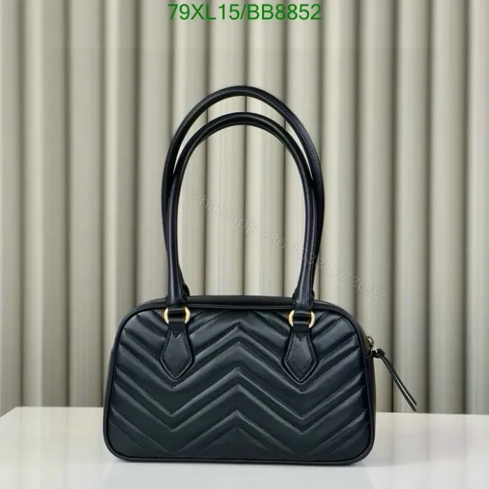 View 3 of Gucci Knock off Marmont Mini Black Leather Bag