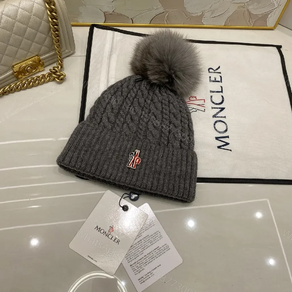 View 2 of Cozy Knit Beanie - Faux Fur Pom - Luxury Warmth - Beanie