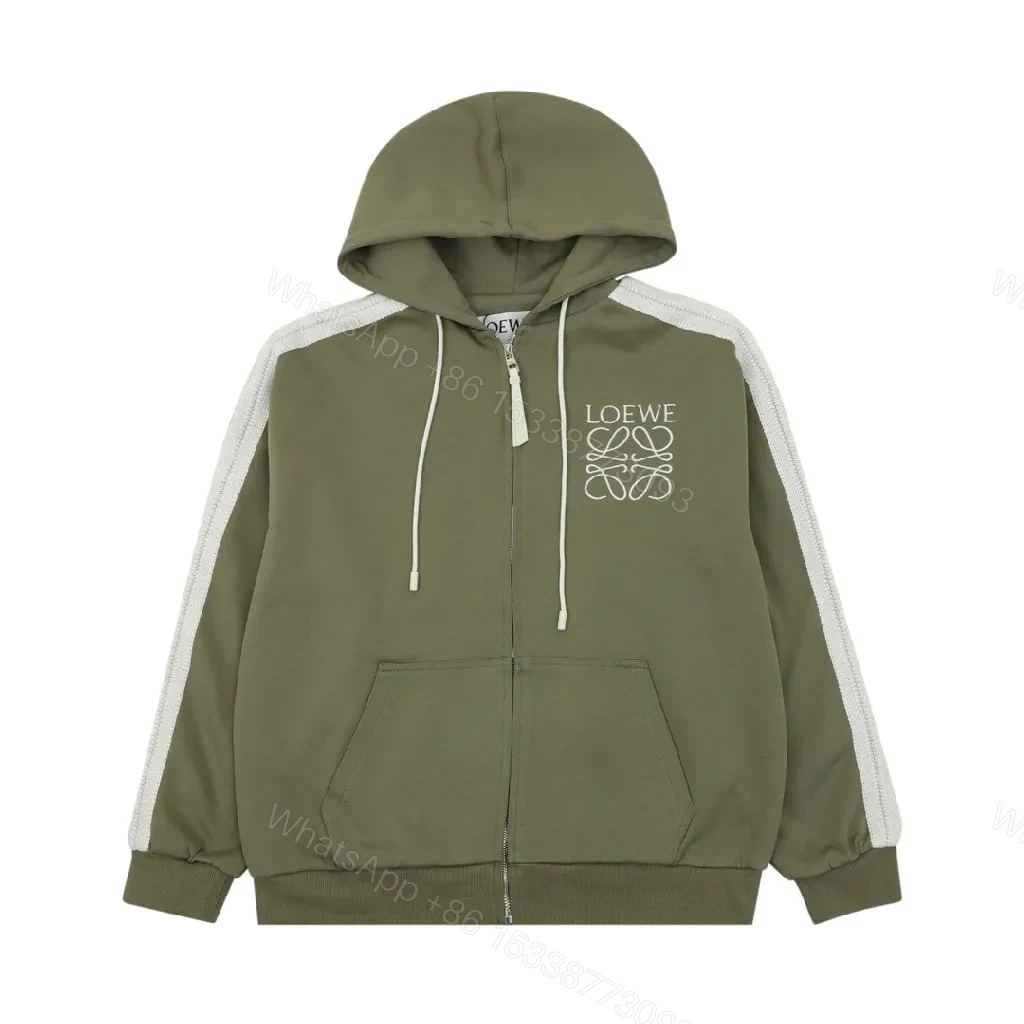 Olive Track Hoodie: Olive, Knit, Modern, Textured Stripes, Hoodie — view 1