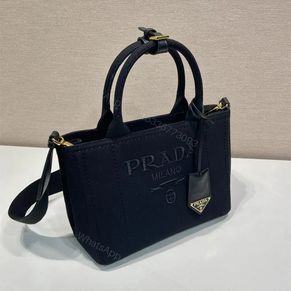 View 3 of 高仿Prada*1BG464刺繡徽標Tote包黑色小號免檢版