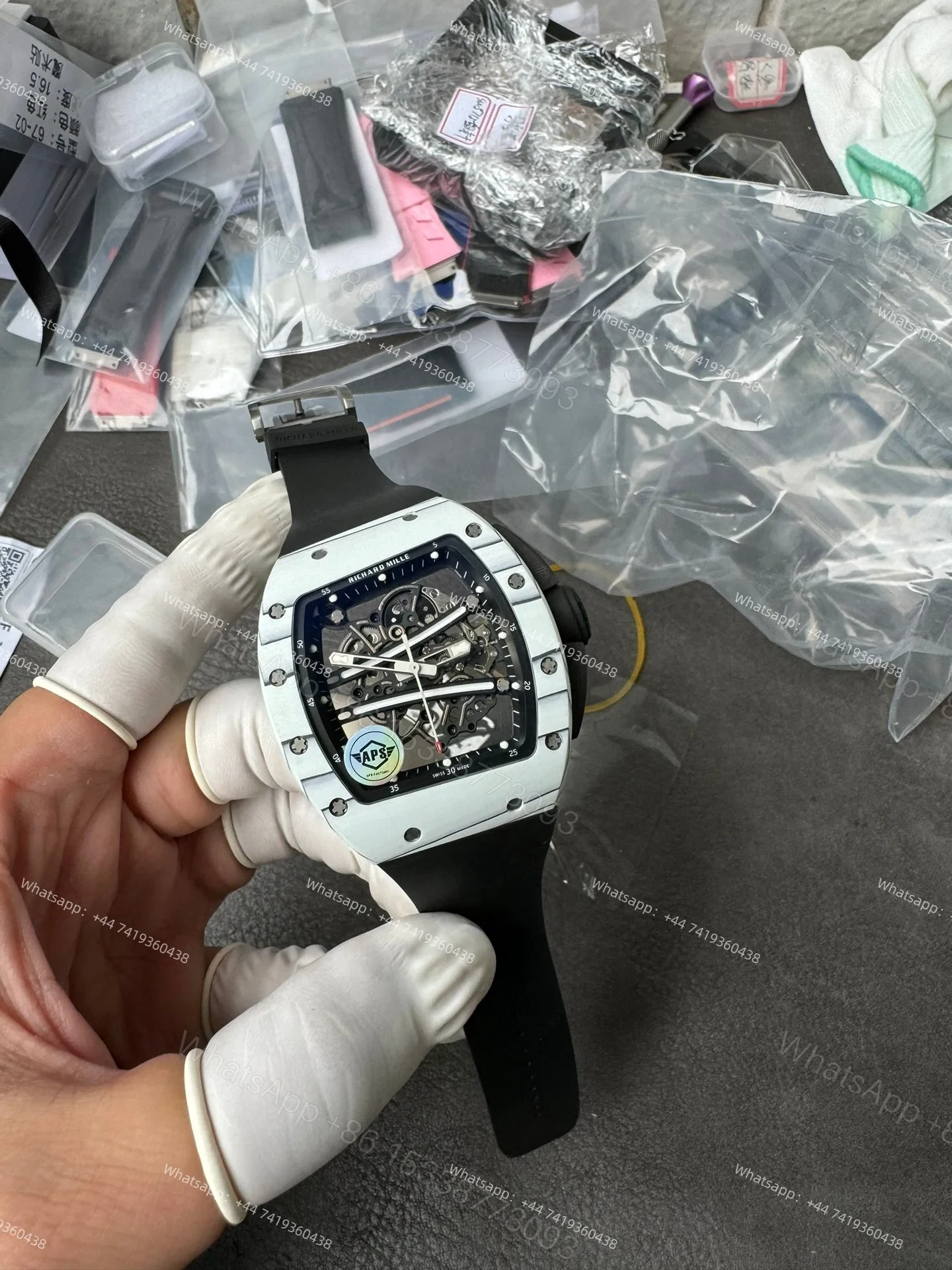 Super Clone Richard Mille RM 67-02 Carbon TPT Skeleton Tourbillon 1:1 Replica Watch — view 1