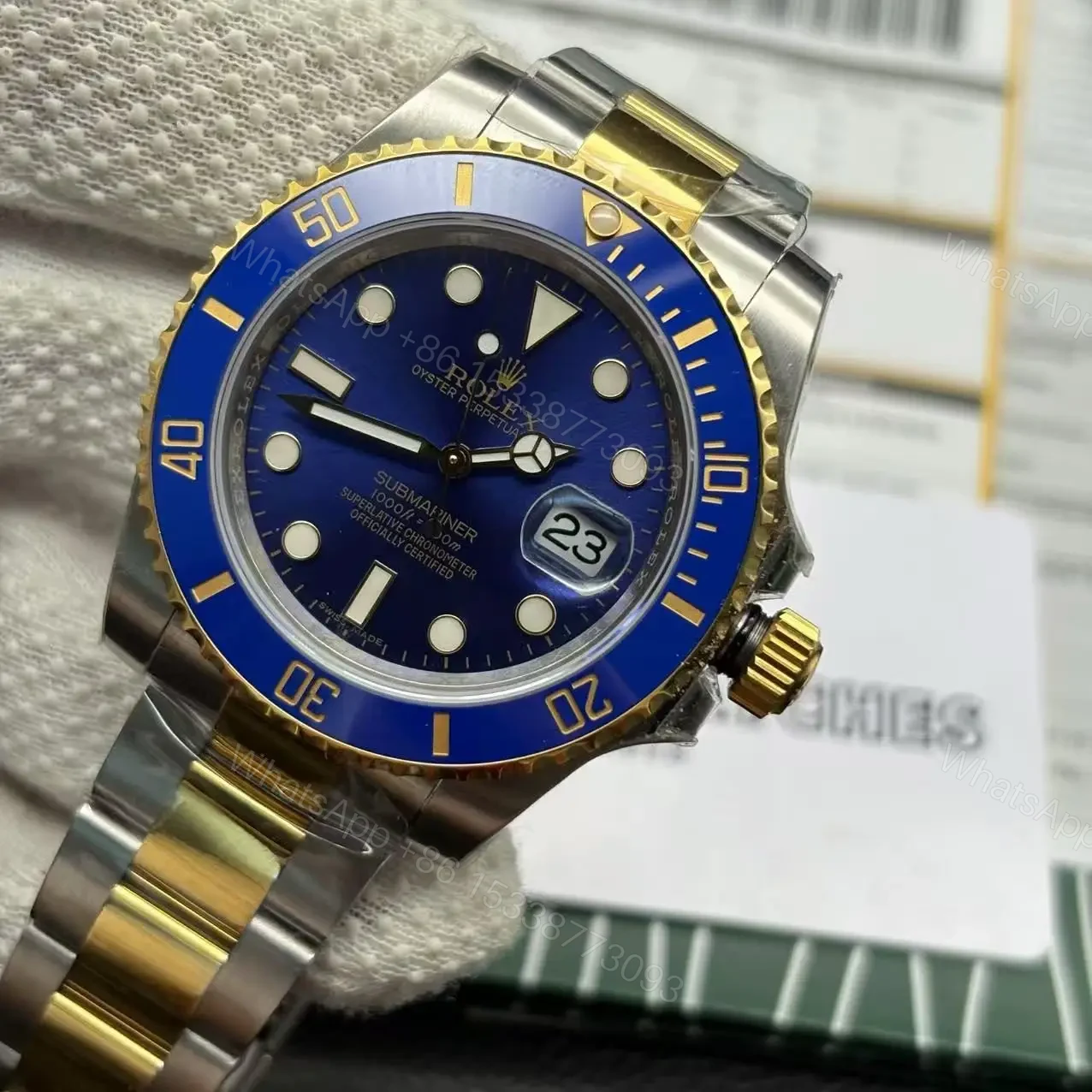 View 4 of Replica Clone Rolex Submariner – Two tone Blue Dial