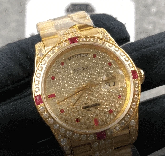 View 2 of Rolex Datejust II 116625 Super Clone : Yellow Rolesor Iced-Out Diamond Dial 41mm